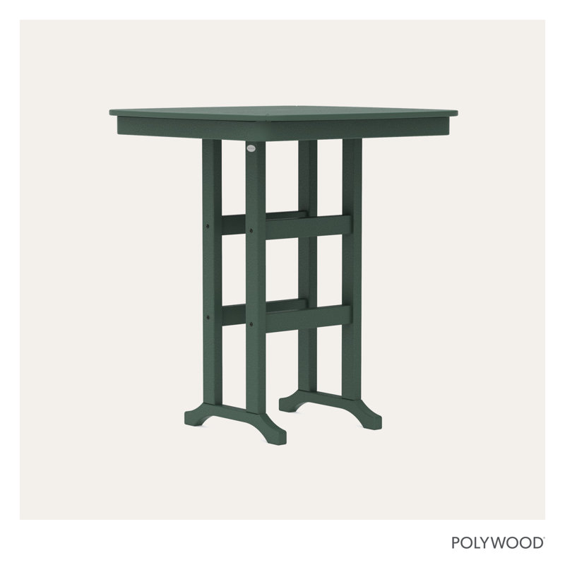 Table de bar POLYWOOD Nautical, Vert forêt, L 36,75 po x L 36,75 po x H 42 po