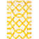 Tapis jaune en laine touffeté à la main à motif géométrique