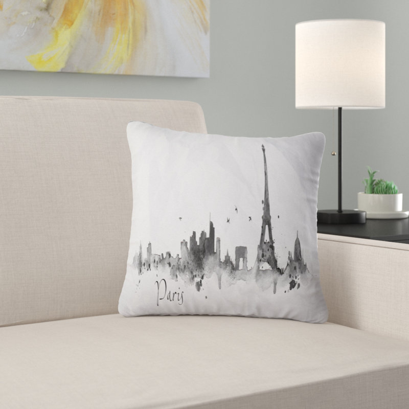Coussin Silhouette Paris, 16 po x 1 po, Coussin décoratif