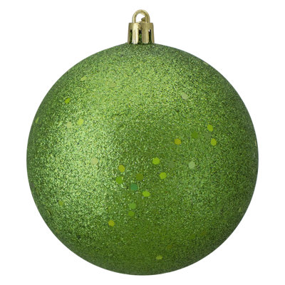 Ornement boule de Noël vert holographique incassable 4 po (100 mm)