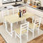 Ensemble de table de salle à manger pour 4, ensemble de 5 chaises de table de cuisine, ensemble de table de salle à manger rectangulaire avec quatre chaises et plateau en bois, ensemble de table de salle à manger avec dossier pour les petits espaces, s