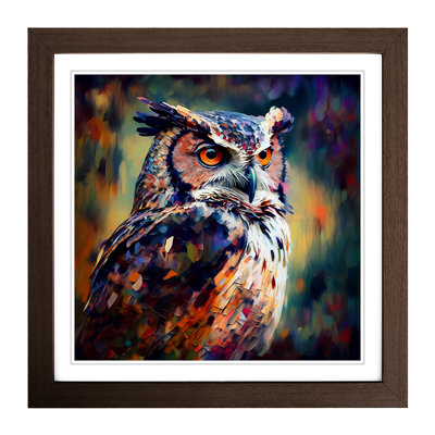 Owl Neo-Impressionism - Framed Print