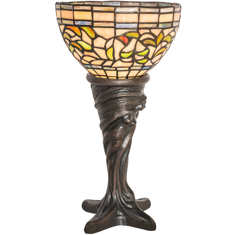 15" High Tiffany Turning Leaf Mini Lamp