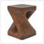 Table d'appoint MGO Twist Shape, texture semblable au bois, couleur brun antique-1280155371