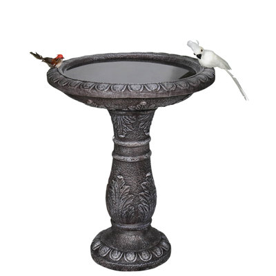 24.4 Inch High Concrete Bird Bath – Pedestal Bird Feeding Bowl Standing Bird Bath for Outside Patio Yard, Enhances Garden, Patio, Yard, Lawn Decor