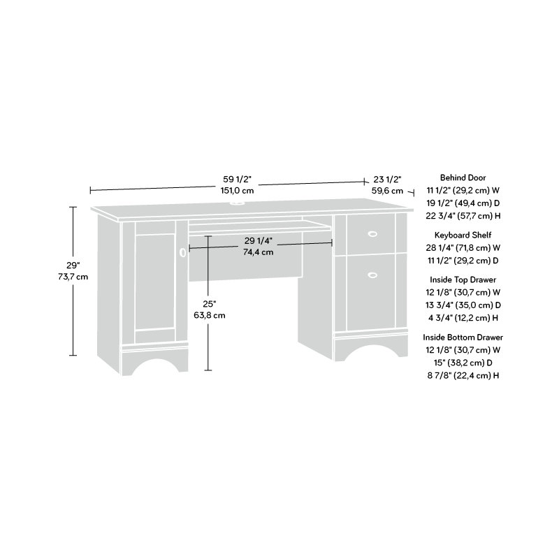 Wood Home Office Desk in Laurel Oak, Gray