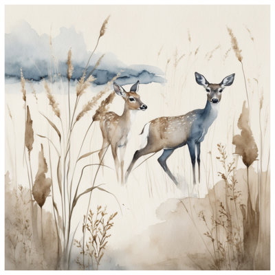 Deer In Grassland Scene Comforter