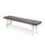 Bancs d'extérieur en bois d'acacia résistant aux intempéries, ensemble de 2, design industriel moderne pour patio et jardin-980922106