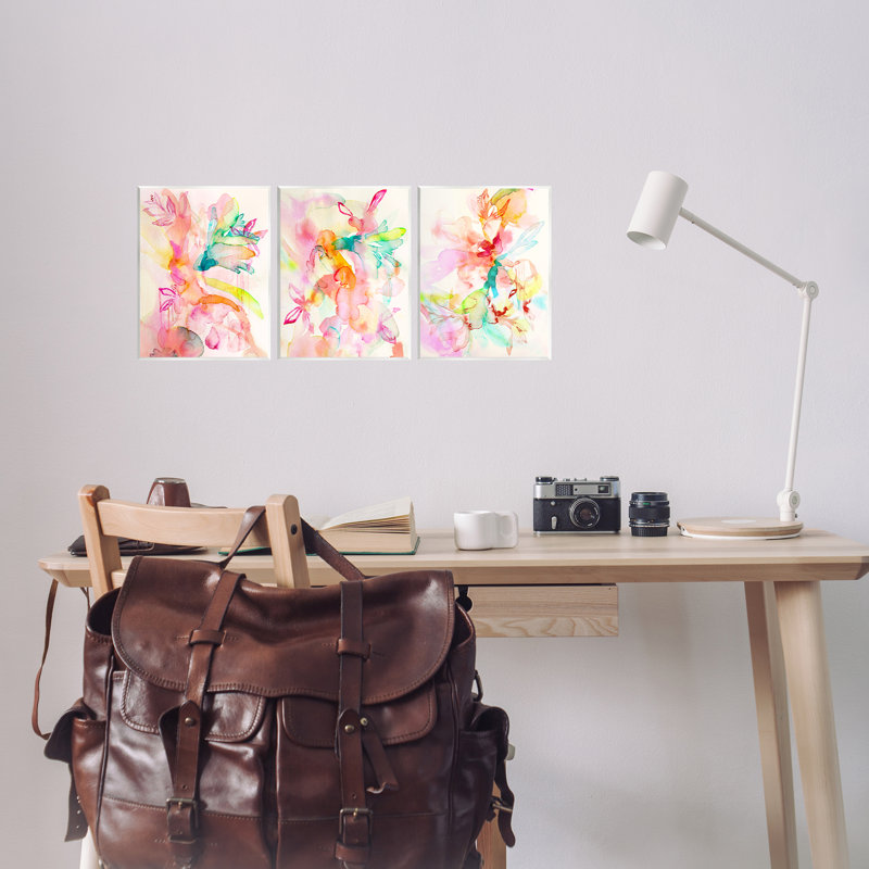 Abstract Florals & Paint Drip Wall Plaque, design by Gemma Bardot
