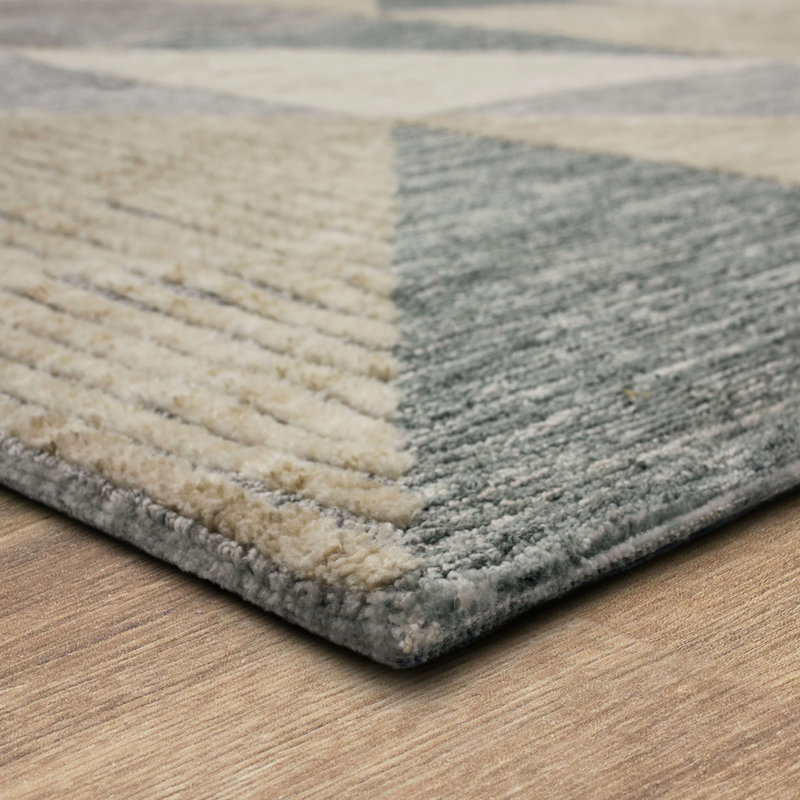Tan Geometric Flat Woven Synthetic Rectangular Area Rug