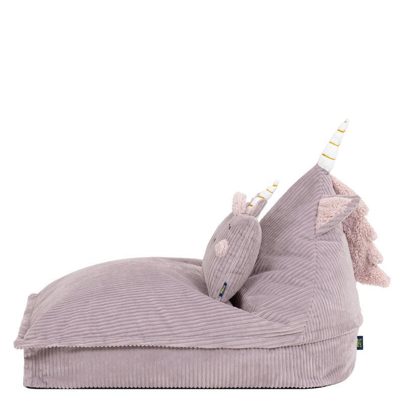 icon Kids Bertie Bear Corudroy Lounger Bean Bag, Brown, Unicorn