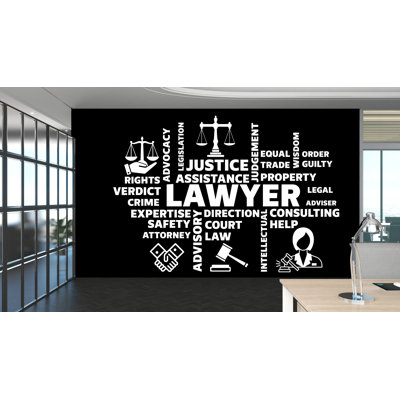 Lawyer Wall Decal, Justice Vinyl Wall Art Decal, Lawyer Wall Decal, Office Wall Decor, Lawyer Decor Office 498RS