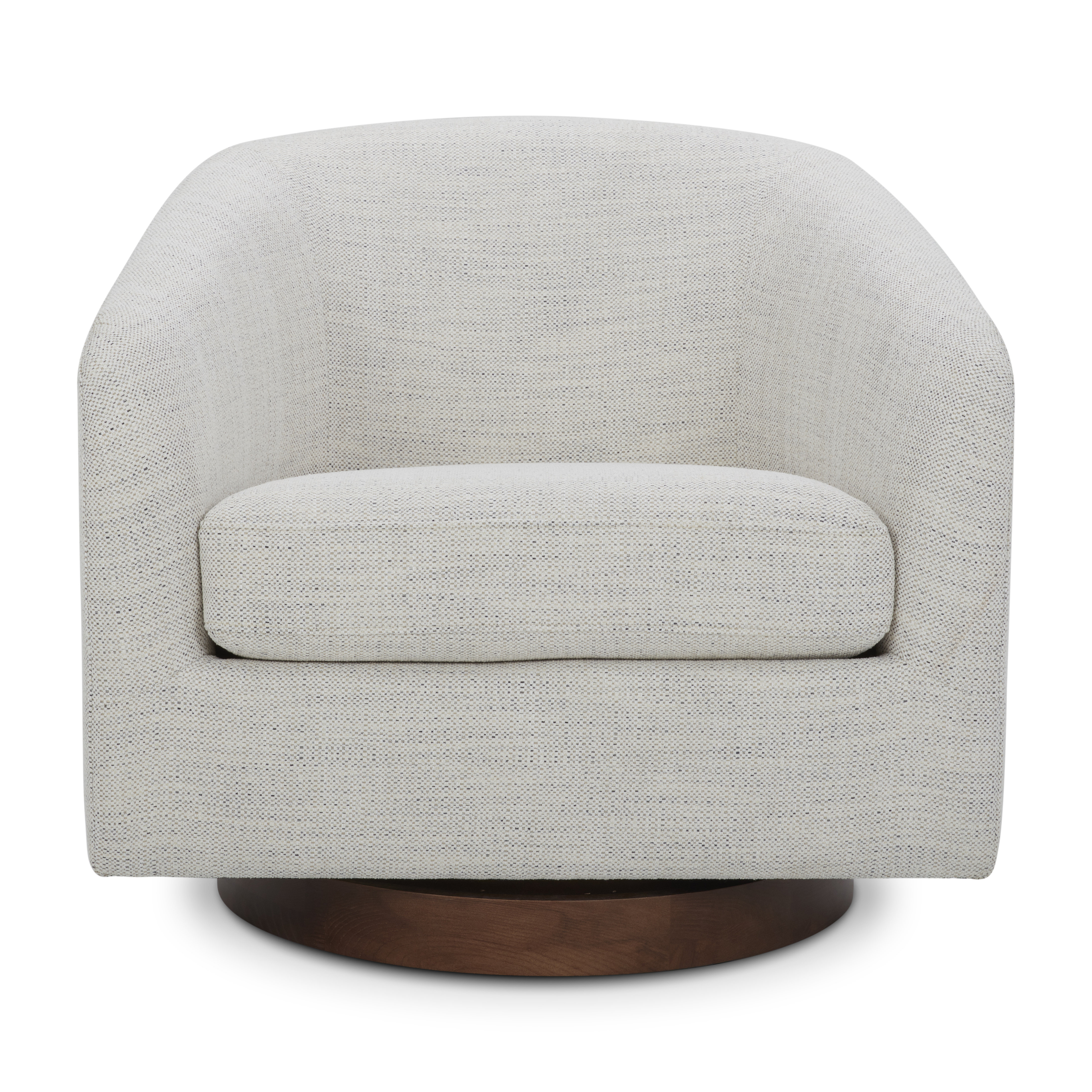 Tufted swivel barrel chair hot sale