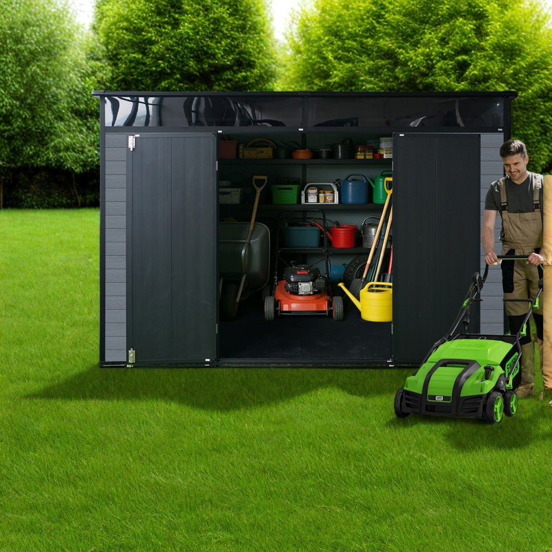 Durable Large Resin Sheds, Modern Black Grey Style For Versatile Storage