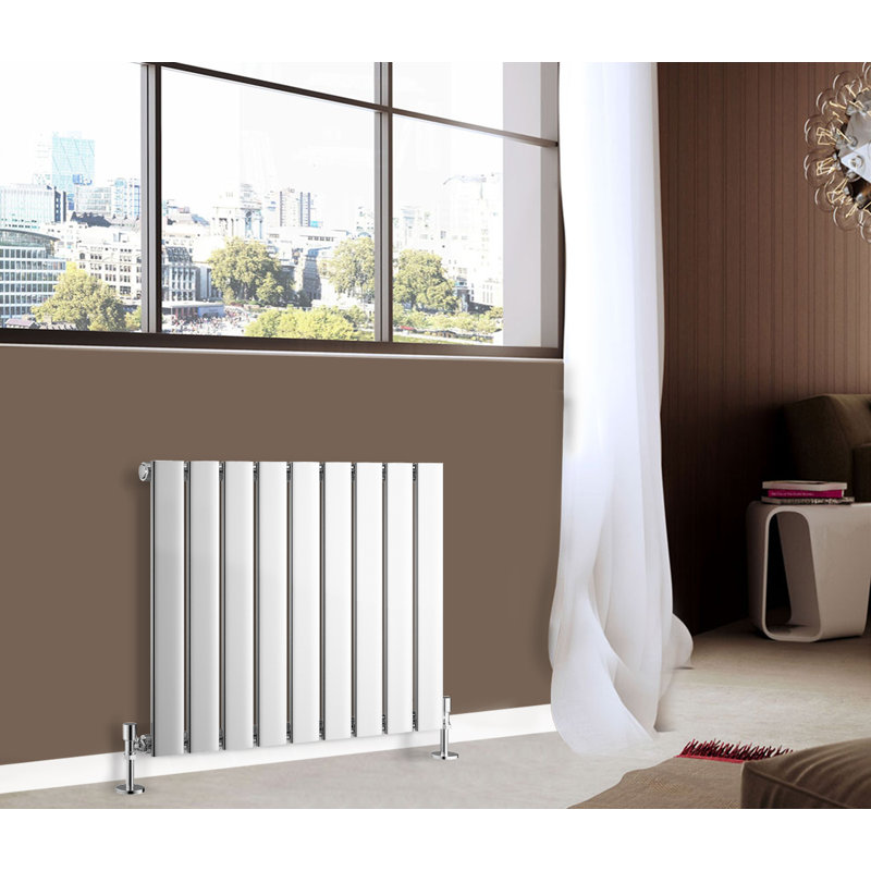 Shonta Horizontal Single Flat Panel Radiator, Chrome, 60cm H x 61.2cm W