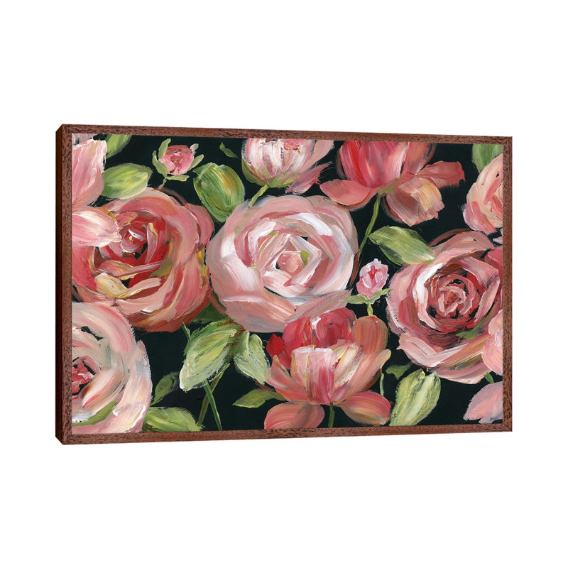 Red Velvet by Nan - Painting on Canvas, 101.6 cm H x 66.04 cm W, Classic Brown Wood Framed