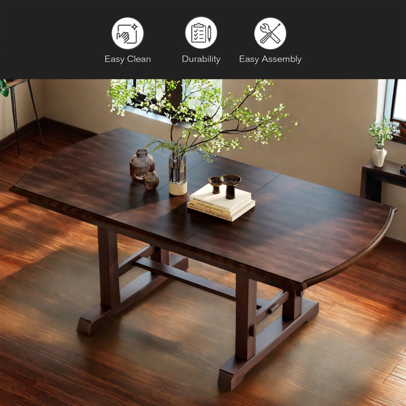Table de salle à manger extensible 60 "à 78", table de cuisine en bois de ferme avec rallonge amovible, grande table extensible pour 4 à 8 personnes