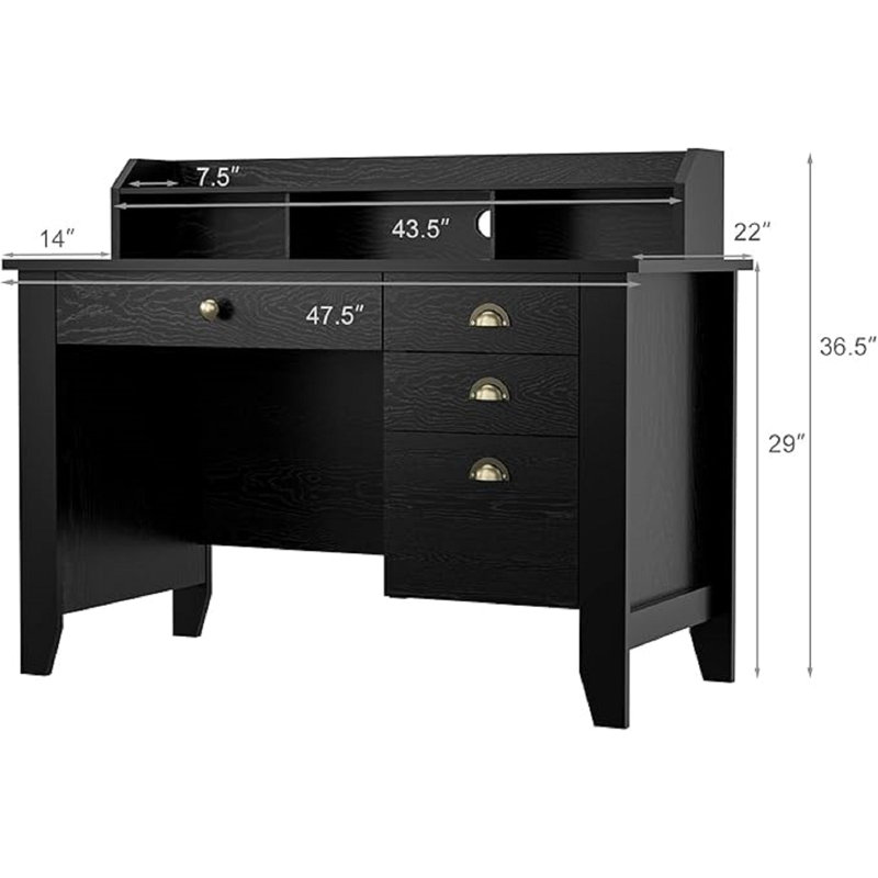 Mya-Jane Computer Desk, Black
