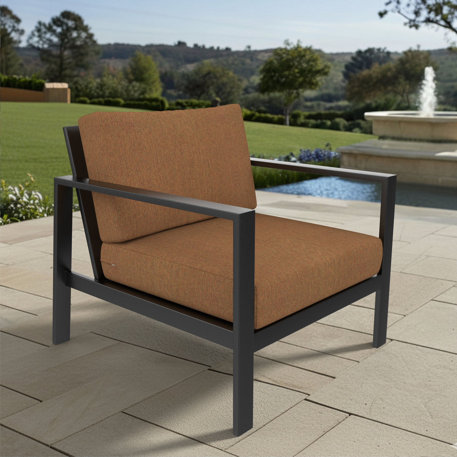 Amala Outdoor Sunbrella® Seat/Back Cushion, 28.5" W x 28.5" D, Sunbrella® Canvas Teak