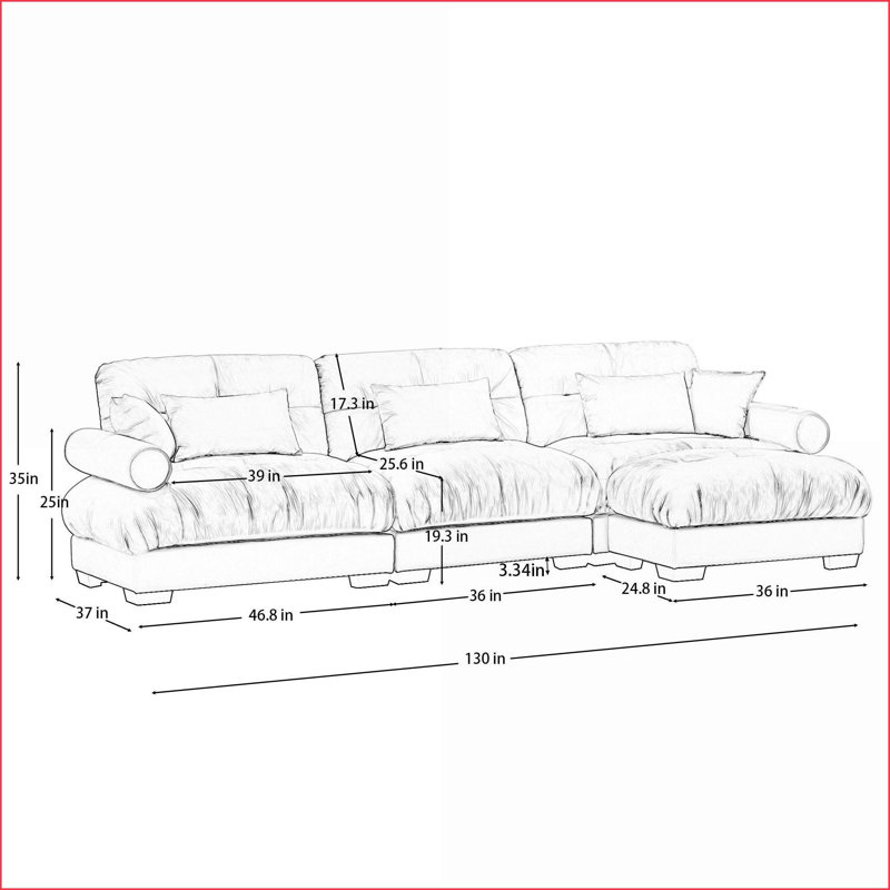 Canapé modulaire, canapé modulaire en L en velours crème avec repose-pieds mobile Accoudoirs renforcés pour le salon | Velours | Crème