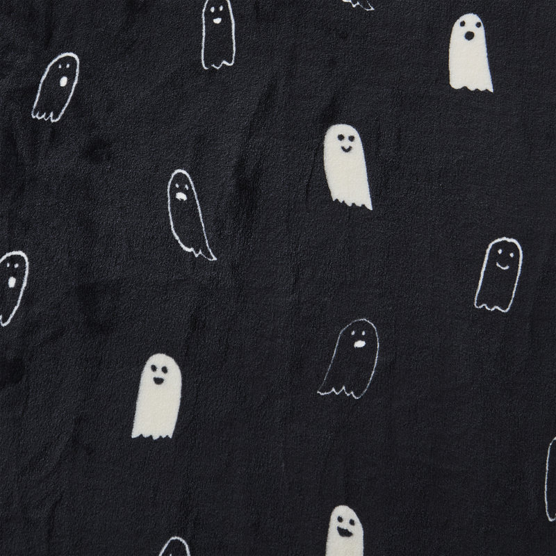 Hallmark Multicolor Boney Boo 50" x 70" Plush Halloween Throw Blanket