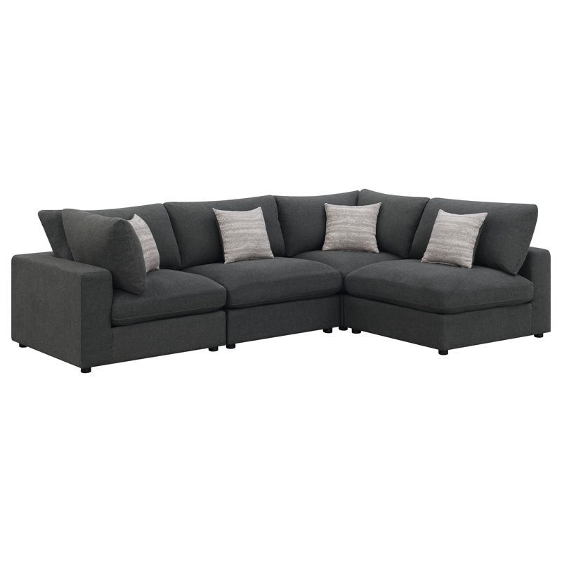 Canapé modulaire rembourré 4 pièces Artzt, Gris anthracite