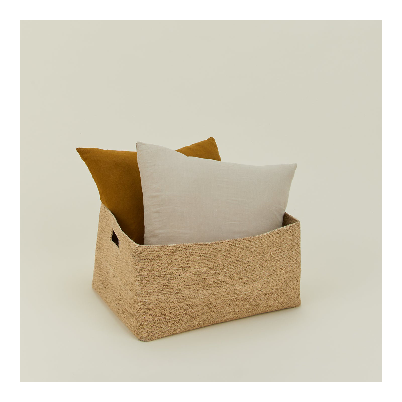 Essential Laundry Basket with Handles, Natural, 9" H x 17" W x 14" D