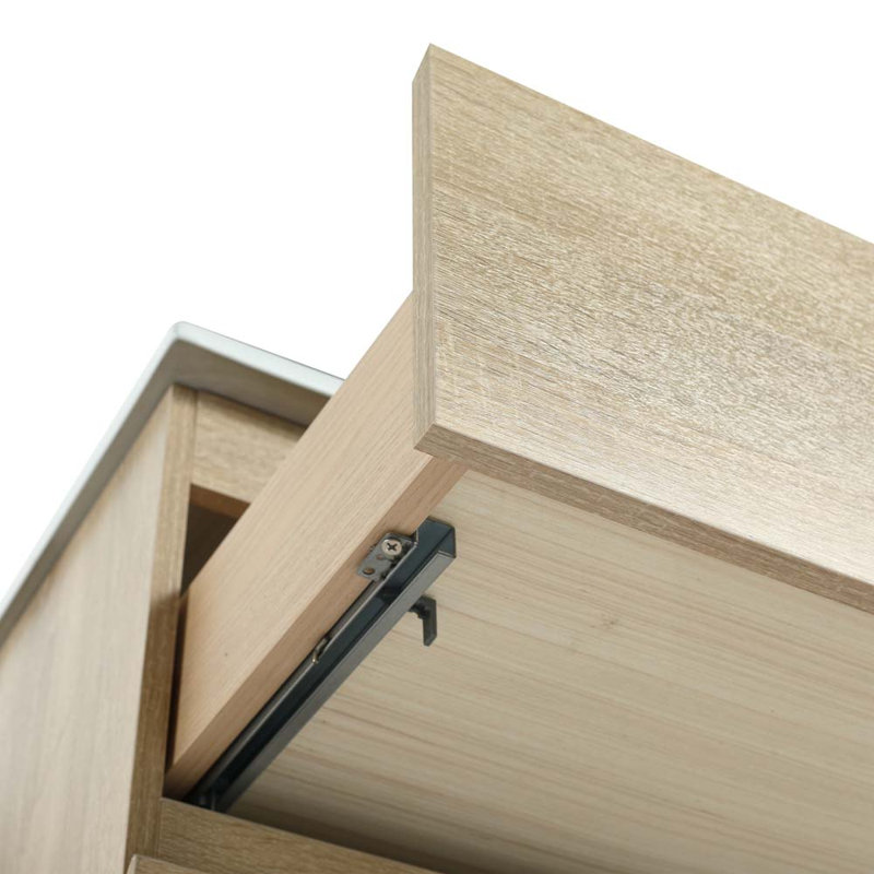 Briannie 35.4'' Single Bathroom Vanity with Resin Top, Light Oak