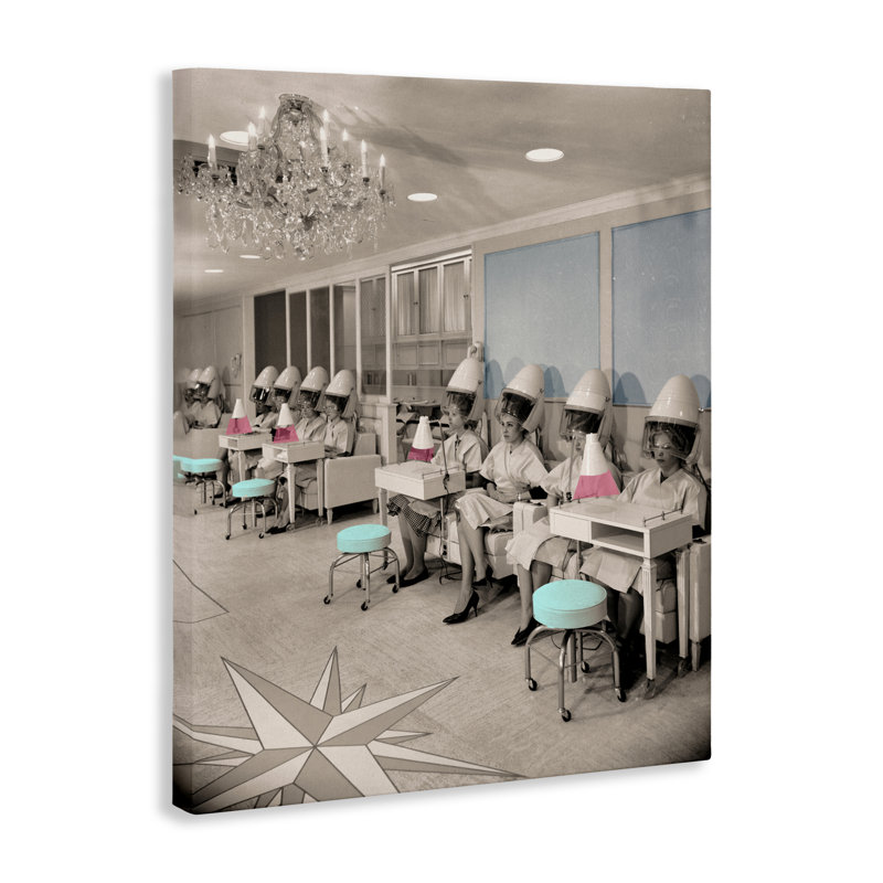 Toile vintage choyer pour le salon de coiffure, design par Sophie 6, H 30 po x l 24 po