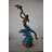 Mermaid W Three Dolphins Fountain Enameled Bronze Statue Size: 34" X 41" X 83"H
