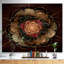 Abstrait, art floral sur toile rouge or fractal - Fractal Bloom-35108970-35108985