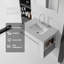 Meuble-lavabo suspendu de 76 cm avec lavabo, porte à fermeture amortie, comptoir et dosseret en marbre synthétique blanc granité de 5 cm, contreplaqué