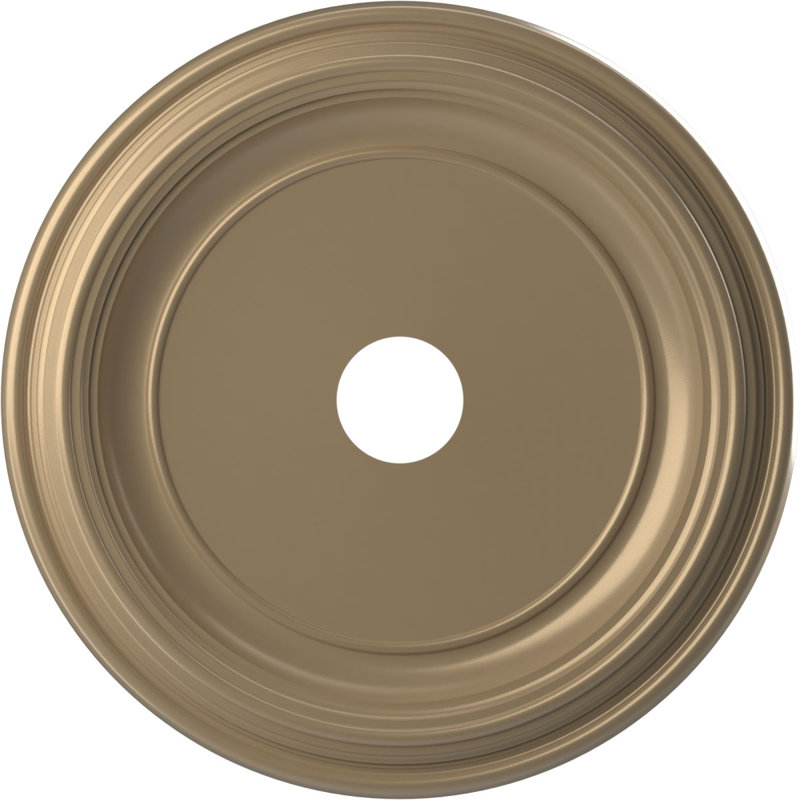 Traditional Traditional Thermoformed PVC Ceiling Medallion, Universal Metallic Champagne Mist, 22" H x 22" W x 1.5" D