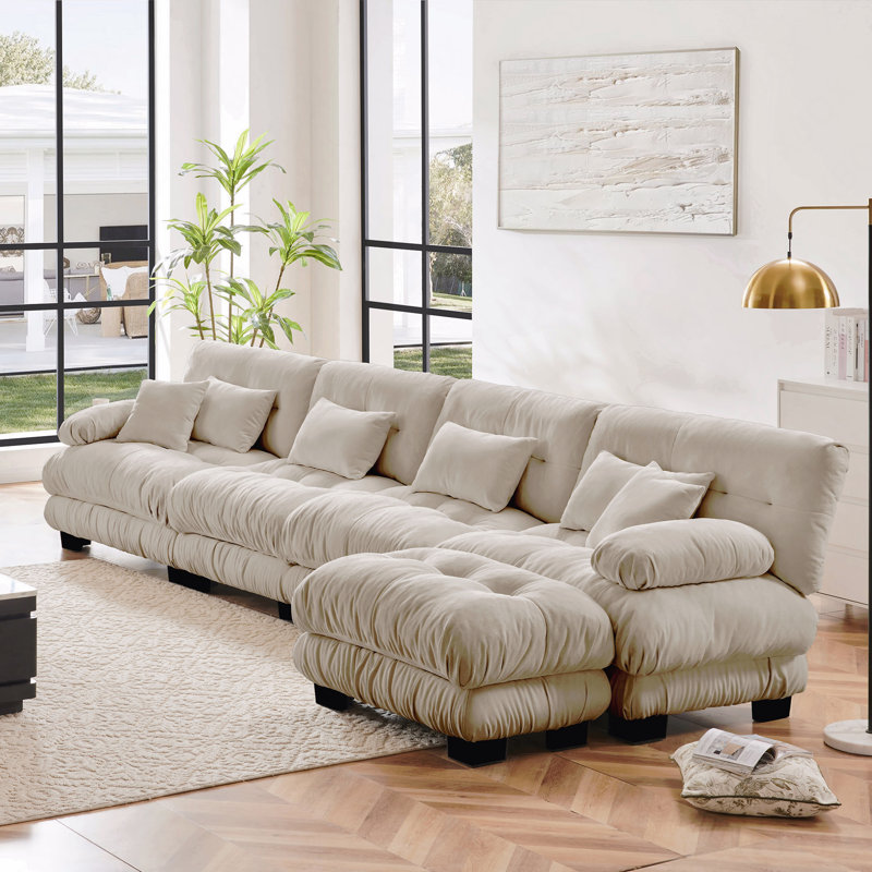 Canapé modulaire Boneless Free Combination, Chenille café clair