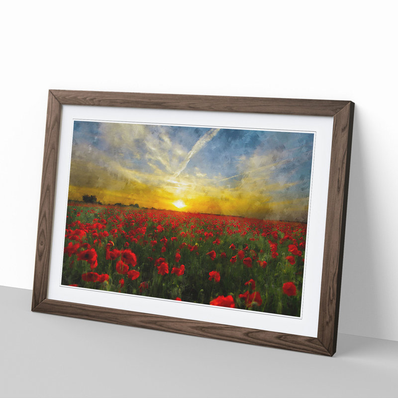 Field of Poppies Vol.3 - Framed Print, Walnut Framed, 27cm H x 36cm W x 2cm D