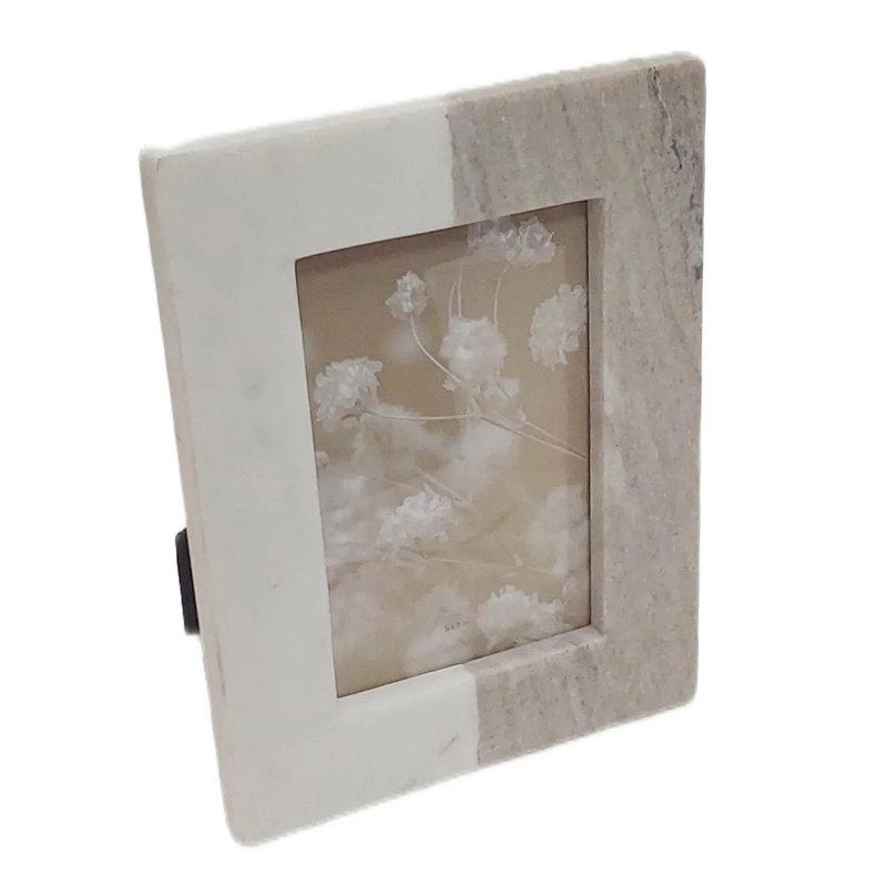 Cadre moderne en pierre et en marbre avec incrustation de verre et support durable - Décoration contemporaine élégante avec un design élégant et des matériaux de qualité supérieure pour une élégance durable et un attrait visuel