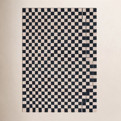 Freesia Black Beige Hand-Tufted Checkered Rug