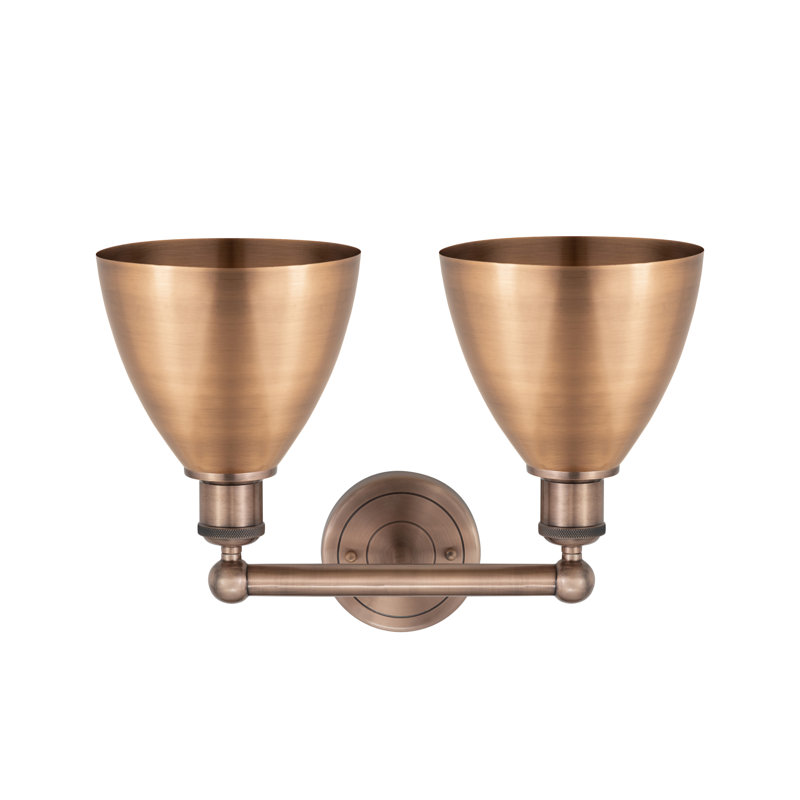 Éclairage pour meuble-lavabo à 2 lumières Arpita, Cuivre antique, Cuivre antique