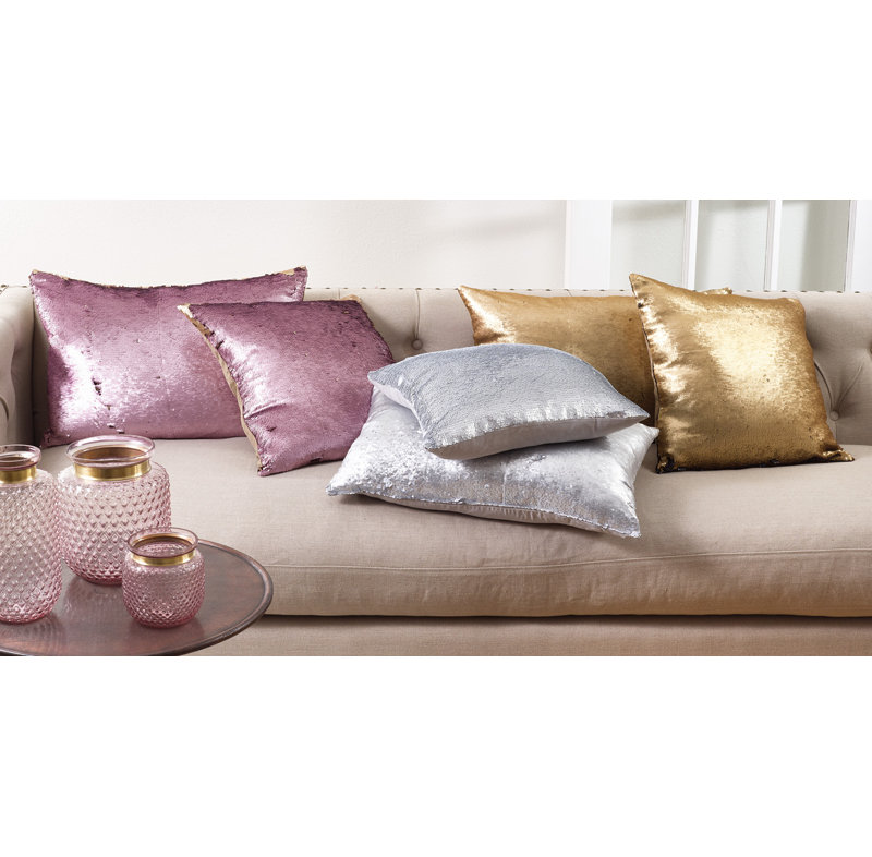 Sirun Collection Sequined Throw Pillow, Champagne