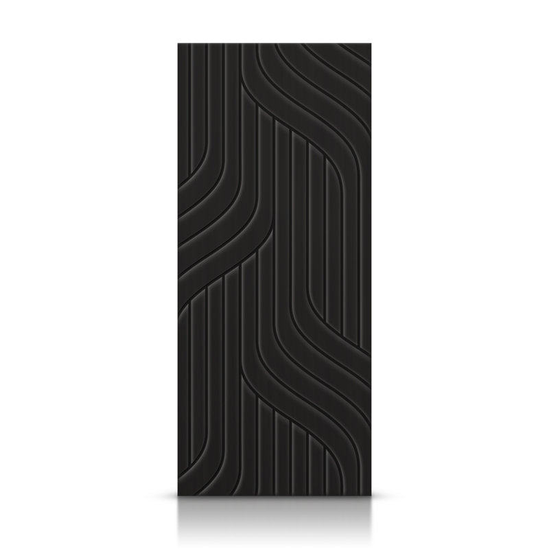 Porte standard à panneaux en bois, Noir, 42 po x 96 po