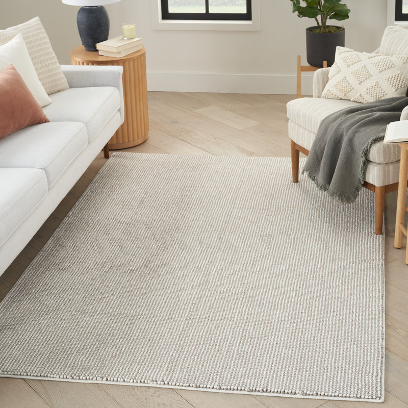 Bagby Striped Area Rug, Rectangle 7'10" x 9'10", Ivory/Mocha