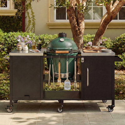 72.4" Rustic Large Grill Table With Heavy-Duty Steel And Adjustable Countertop