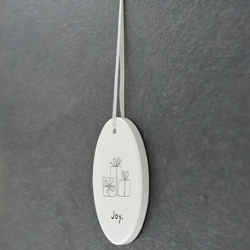 Carley Joy Presents Oval Shaped Ceramic Ornament