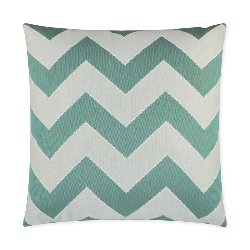 Gable Chevron Outdoor Reversible Throw Pillow, Bermuda