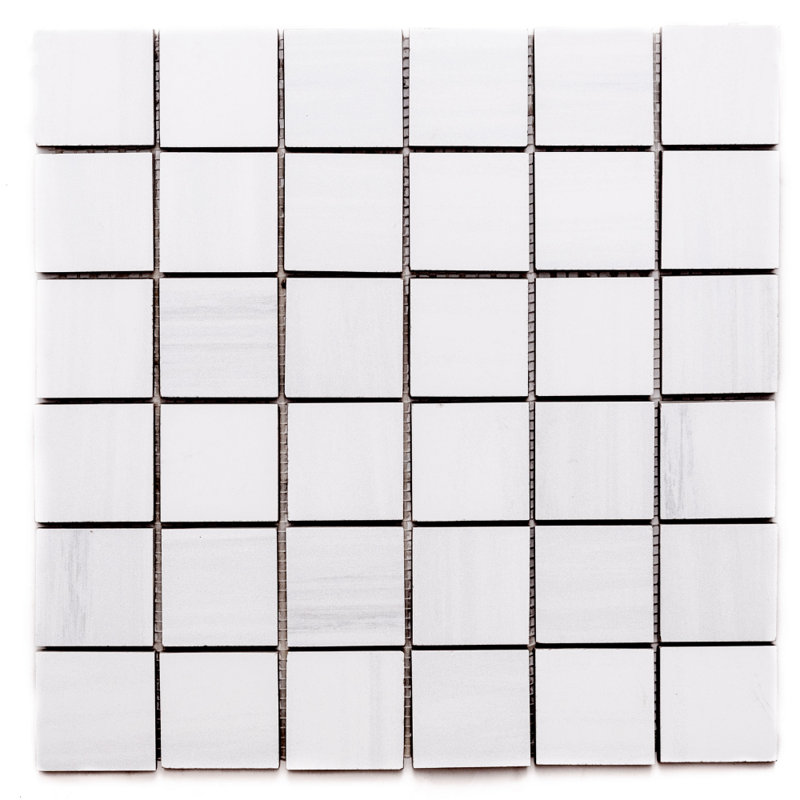 Soho 12" x 12" Porcelain Marble Look Mosaic Wall & Floor Tile, Blanco