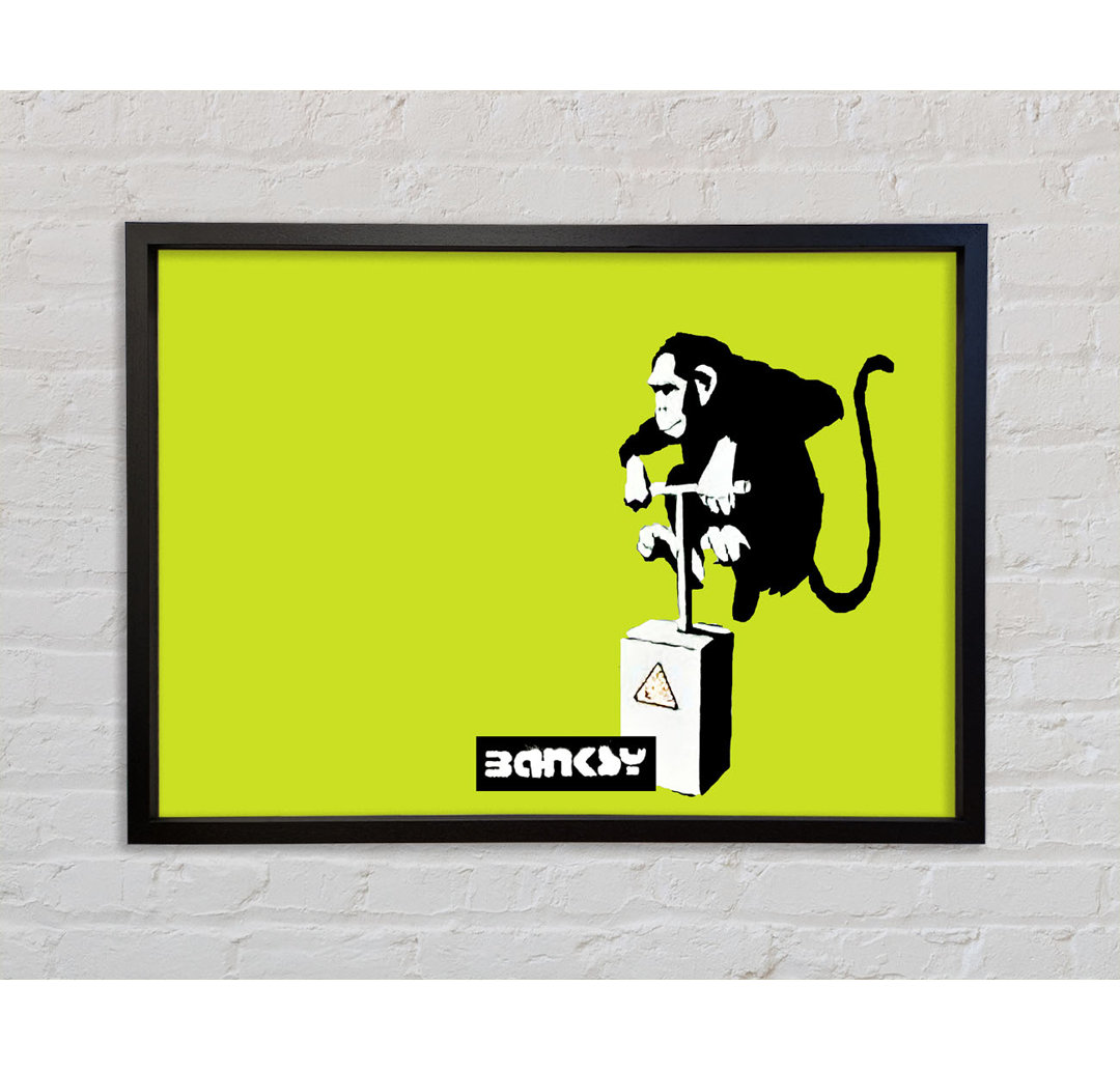 Monkey Detonator Lime Gerahmter Druck Wandkunst