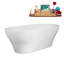 67" Streamline Soaking Freestanding Tub and Tray With Internal Drain-101685383