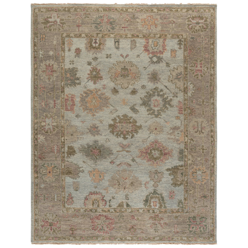 Donniesha Oriental Hand-Knotted Wool Area Rug, Rectangle 8 pi x 10 pi