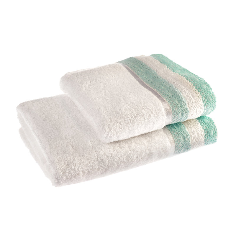 Vesta Crochet Bath Towel Single, Duck Egg