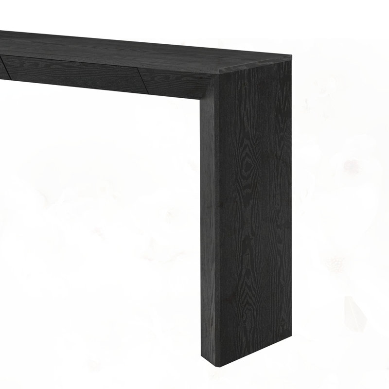 Farmhouse Console Table with 2 Drawers, Black